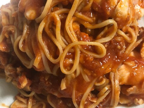 スズキのトマトソーススパゲティ